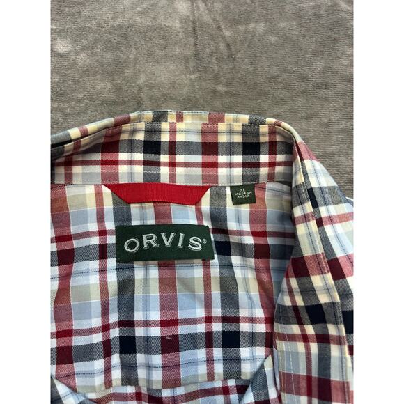 Orvis Plaid Long Sleeve Button Down Shirt (Men's XL) Red/White - Picture 4 of 6